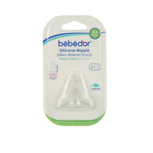 Thithë shisheje për foshnje Bebedor. Thithë standarde me rrjedhje të mesme