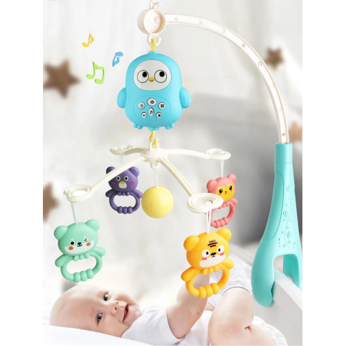 Lodër Muzike Rrotulluese për Bebe, në Formë Bufi, Moderne, me Zile Muzike të Varur për Bebe, Dhuratë për Festa