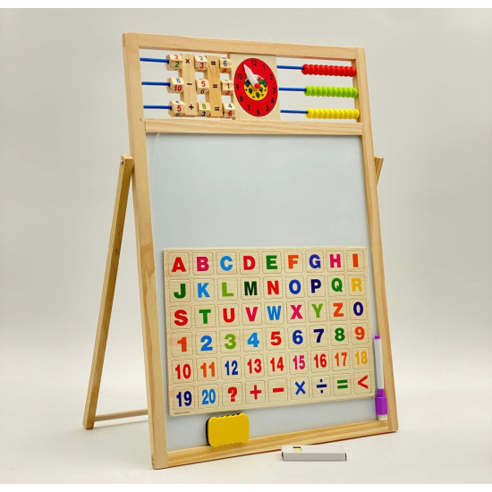 Tabelë druri me dy anë, magnetike, me shkumës