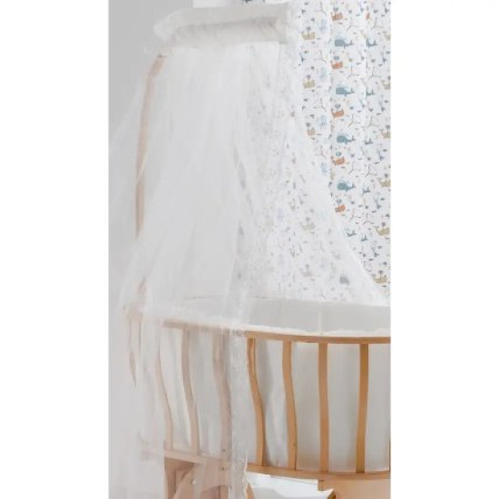 Djep lëkundës Naturel Basket - Krem me set gjumi